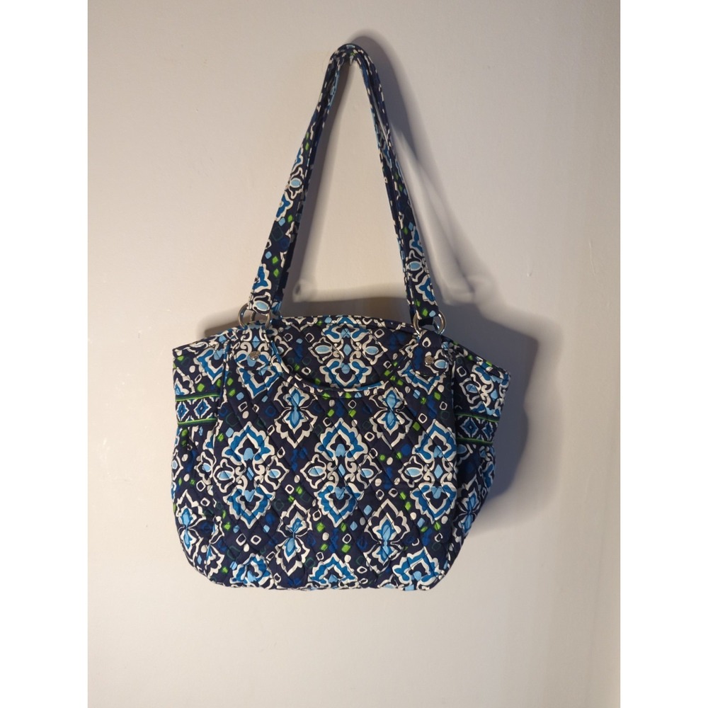 Vera Bradley Glenna Ink Blue Satchel Purse Shoulder Bag